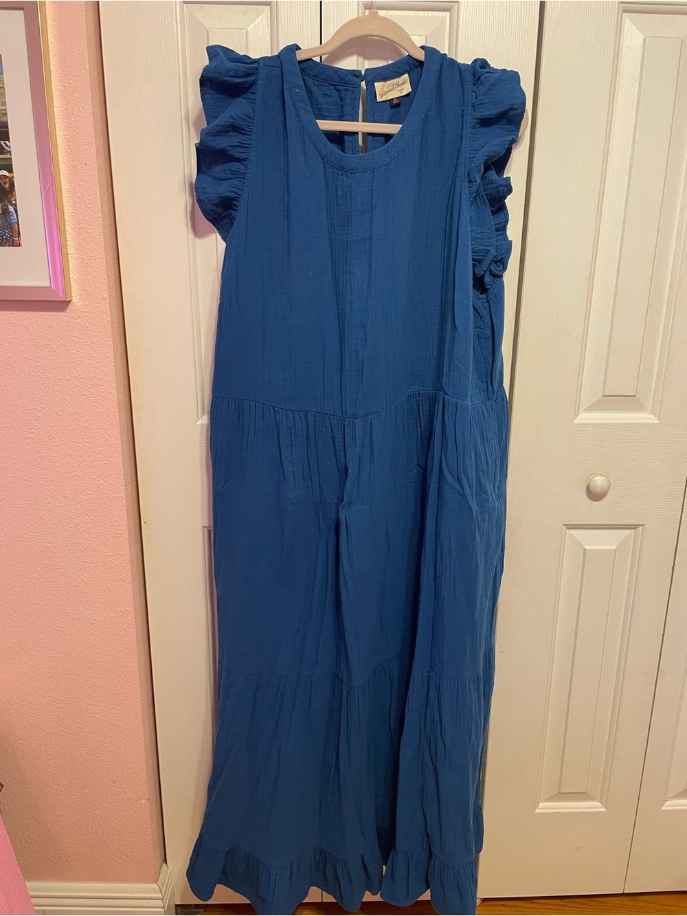 Universal Thread Blue Ruffle Sleeve Maxi Dress
